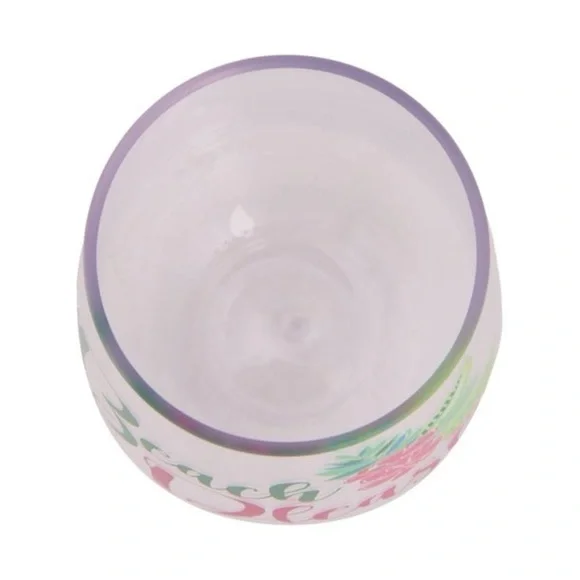 Beach Please Clear Acrylic Stemless Wine Tumbler, 19-Ounce- NWOT - Picture 2 of 10